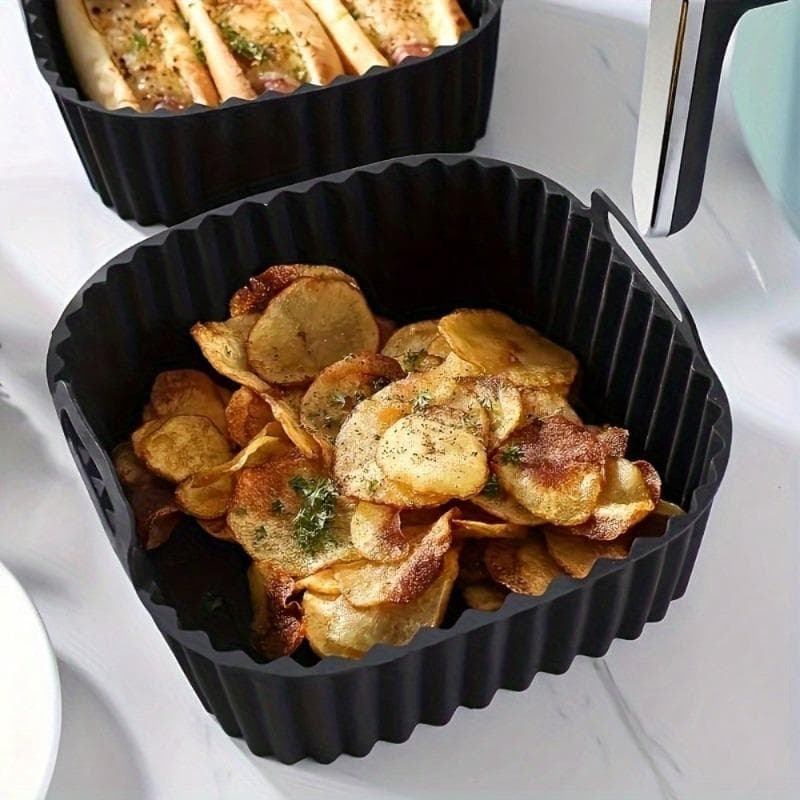 Air Fryer Liner, Air Fryer Accessories, Kitchen Supplies To Replace Disposable Baking Tray Paper Liners, Black Square 1 Pieces black