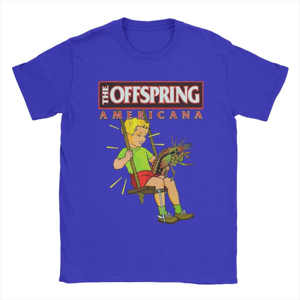 Offspring T Shirt Men's 100% Cotton Funny T-Shirt Round Neck Tees Short Sleeve Clothing Classic M blue