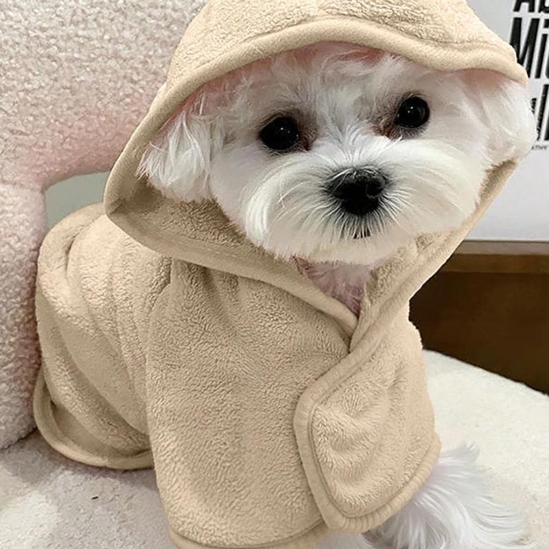 1 Pc Pet Bathrobe Hood Design, Multiple Sizes & Colors Available, Puppy Towels, Pet Towels, Dog Accessories, Cat Towels, Dog Towels S khaki