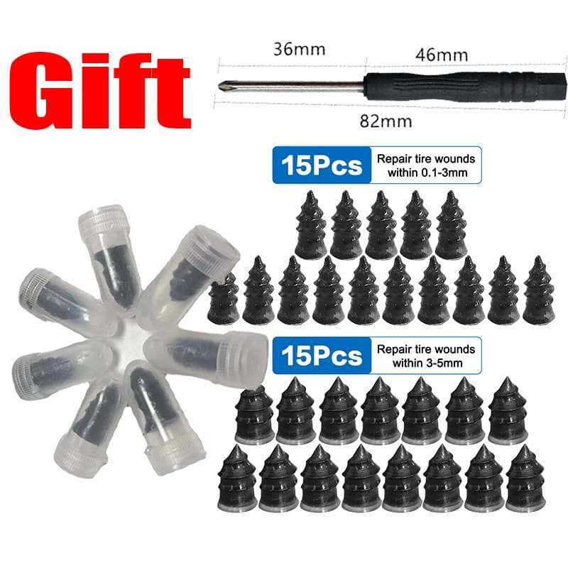 10/20/30Pcs Car Motorcycle Vacuum Tyre Repair Nails Truck Scooter Bike Tire Puncture Repair Tools Rubber Metal Nails Accessories 30Pcs Mix