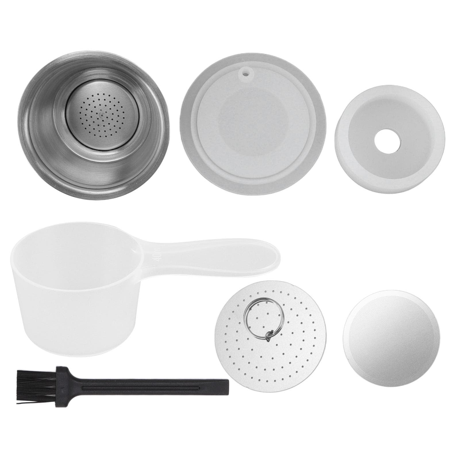 Refillable Coffee Capsule Stainless Steel High Temperature Resistant Reusable Coffe Pod for Home white