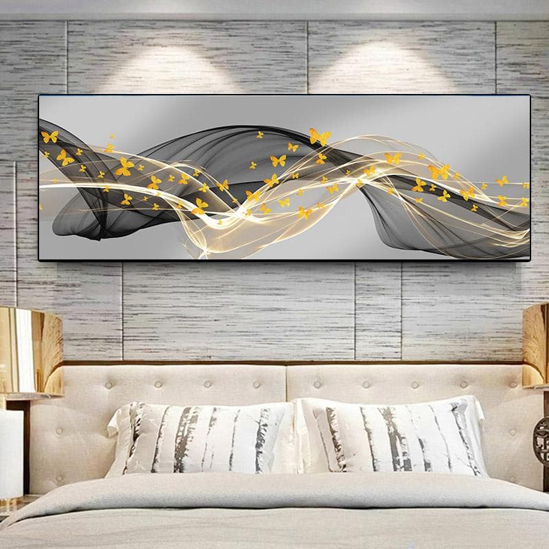 Modern Orchid Flowers Canvas Painting Abstract Landscape Posters and Prints Wall Pictures for Living Room Home Decor No Frame 30x90cm Unframed dim gray