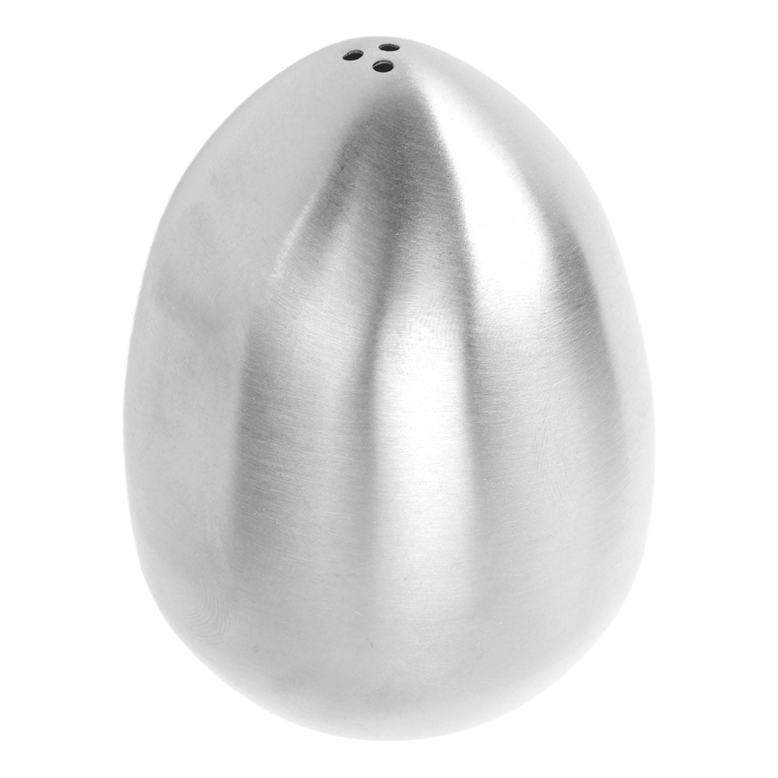 Egg Shaped Spice Jar Multipurpose 3 Holes Leakage Proof Stainless Steel Salt Pepper Dispenser for Silver
