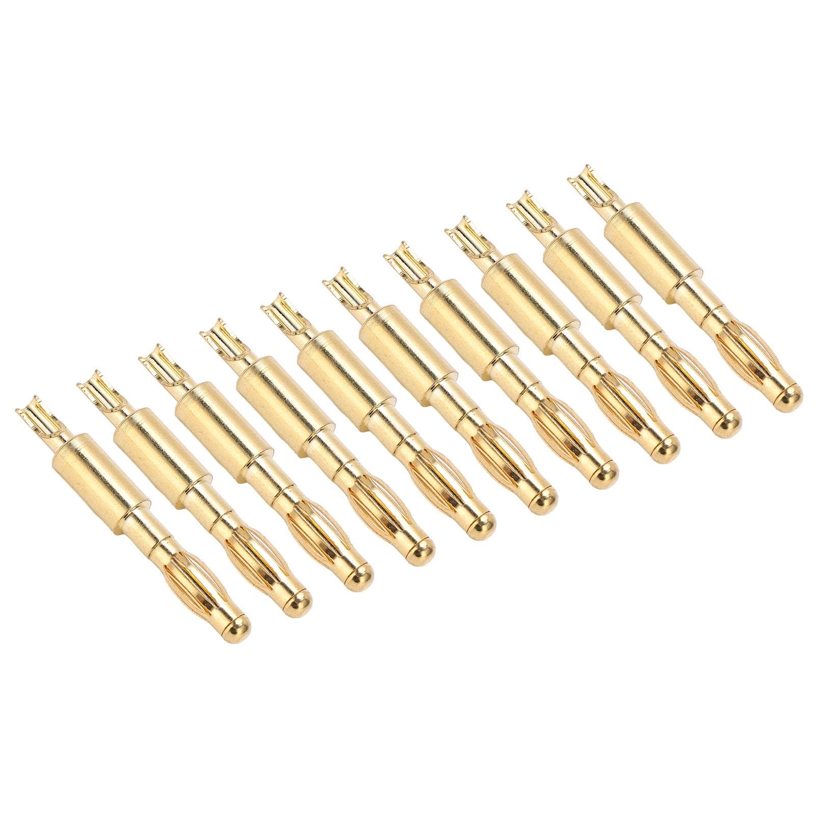 10pcs 4mm Banana Plug Male Connector Gold Plated Solder Type Adapter for DIY Electrical Testing
