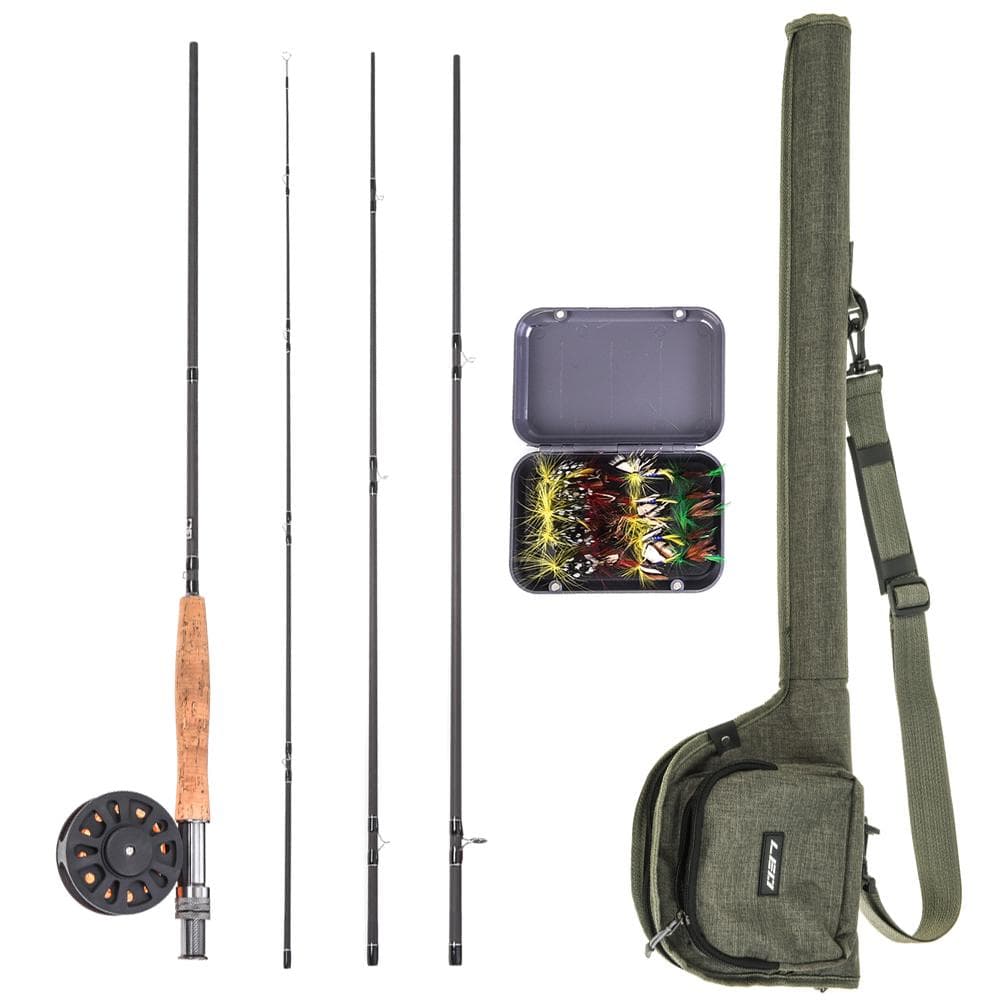 9' Fly Fishing Rod and Reel Combo with Carry Bag 20 Flies Complete Starter Package Fly Fishing Kit 28010-TA7
