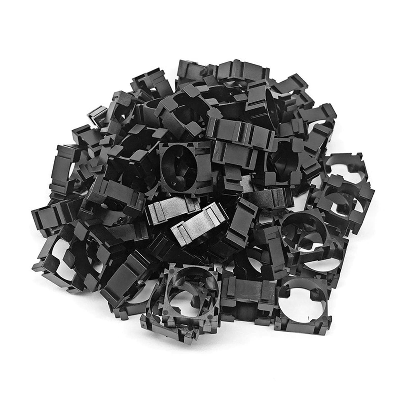 100Pcs 18650 Lithium Battery Pack Bracket Cell Spacer Double Battery Holder Bracket DIY Battery black