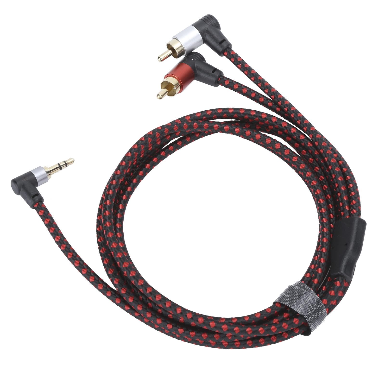 90 degrees 3.5mm Male Plug to 2RCA Male o Cable ABS Stereo Microphone Cable for DVD Speaker2m 2m / 6.56ft