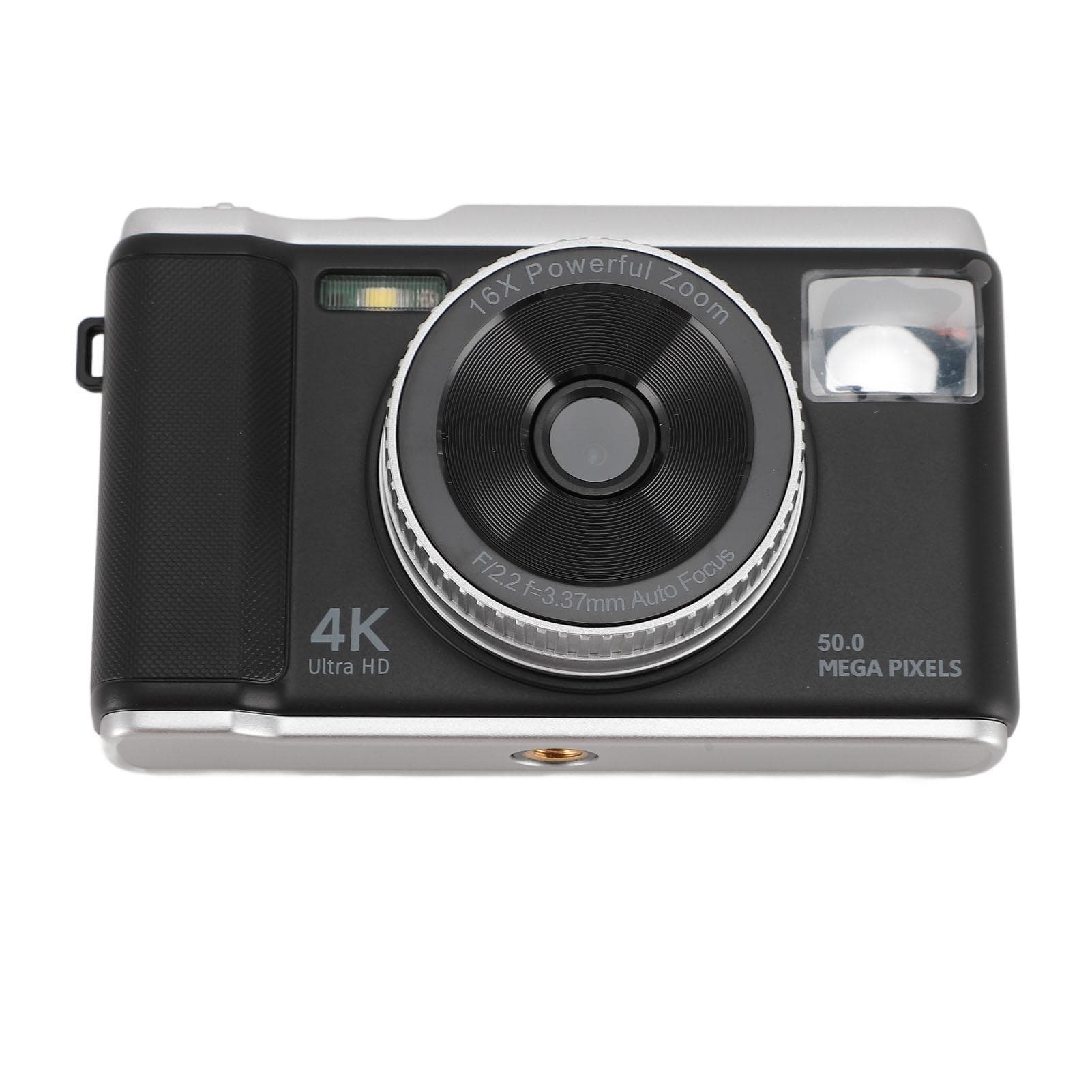 4K Digital Camera 50MP 2.8inch Screen Autofocus Vlogging Camera with 16X Digital Zoom Flash Anti black
