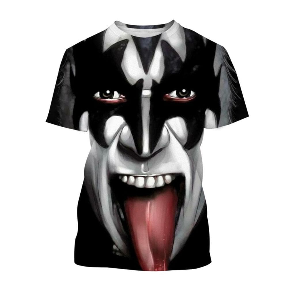 New Rock Kiss Band T Shirts 3D Print Men Woman Short Sleeve O-Neck T-shirt Streetwear Oversized Harajuku Kids Tops Tees Clothing XL