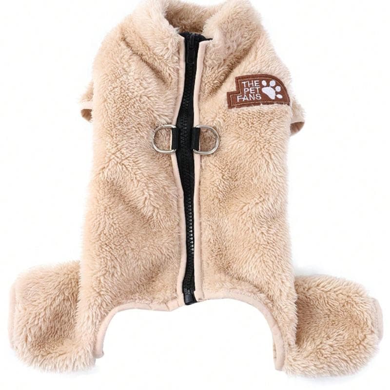 Pet Clothes, Pet Jacket, Warm Fleece Jumpsuit for Small Dogs, Suitable for Winter XS apricot