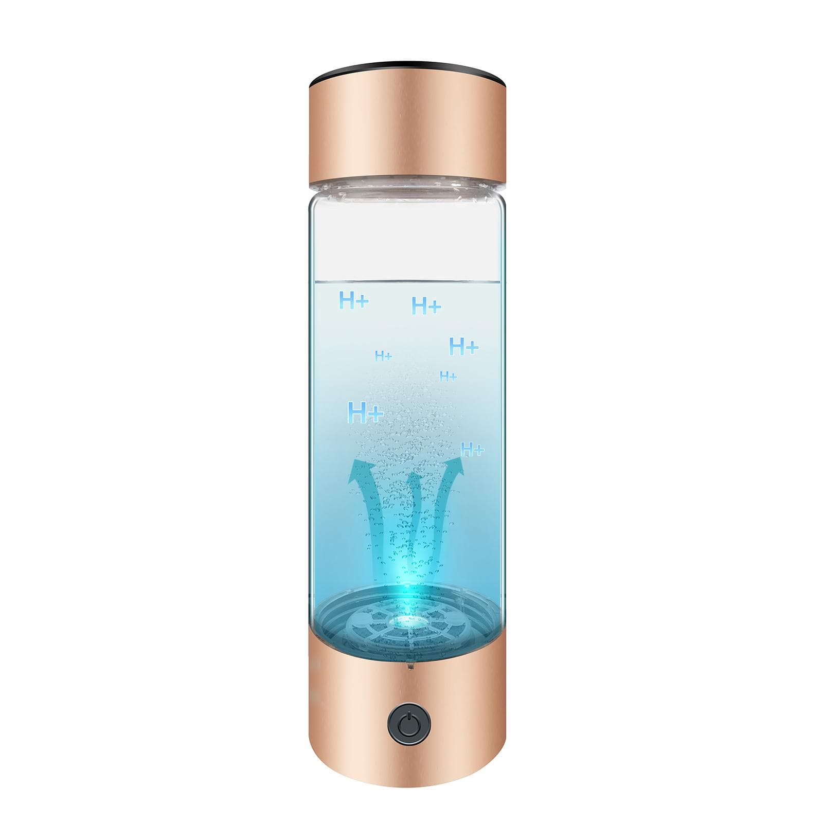 Hydrogen Water Generator with PEM SPE Technology 330ml Rechargeable Hydrogen Water Bottle - gold