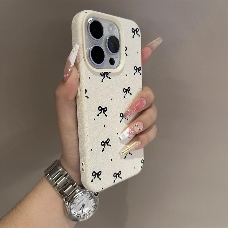Simple Bow Suitable for IPhone15 Mobile Phone Case Apple 16promax Silicone 13 Soft 12 Anti-fall 11/14 Apple 15promax