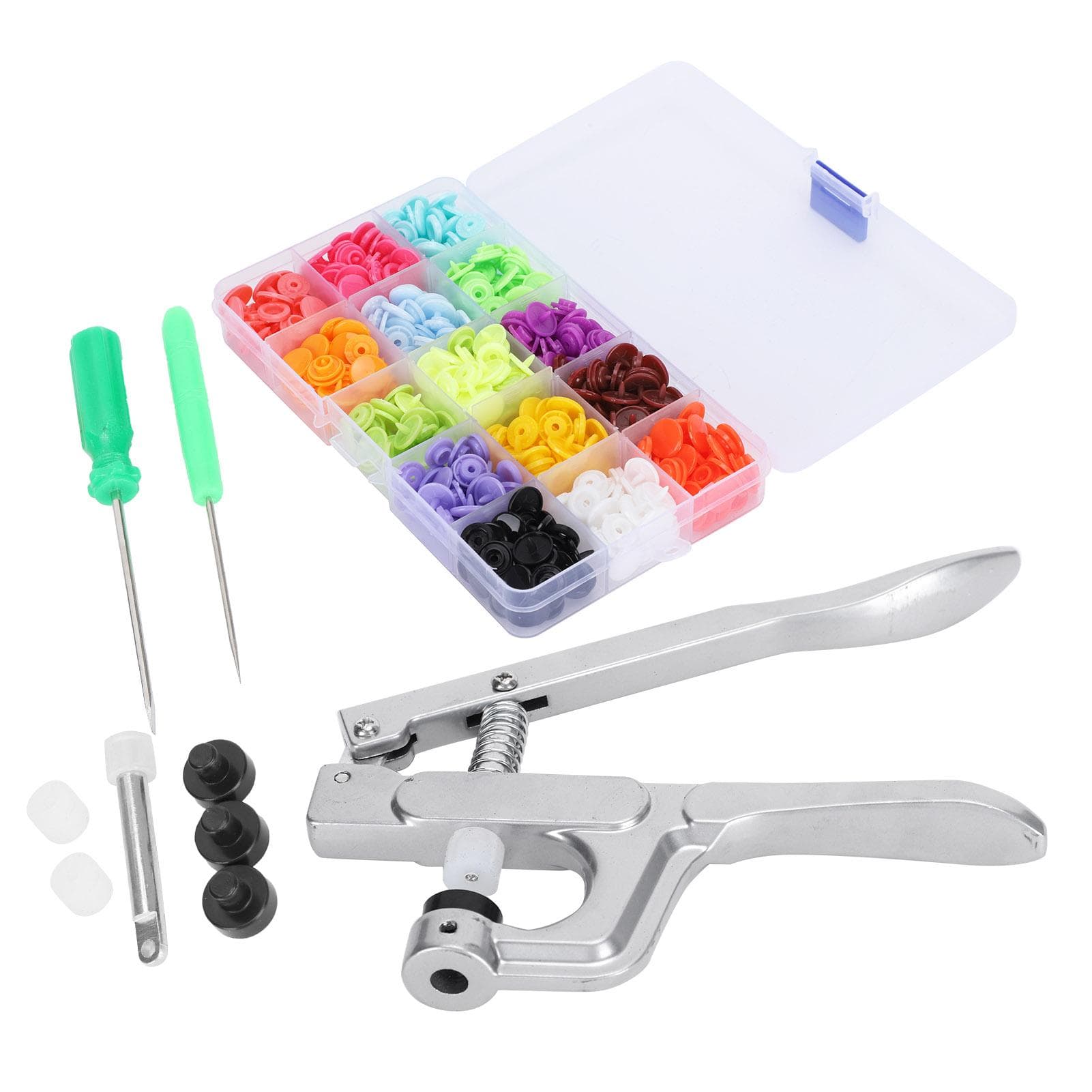 Snap Fasteners Kit Sewing Button Punching Machine Hand Pressing Pliers Tools Set
