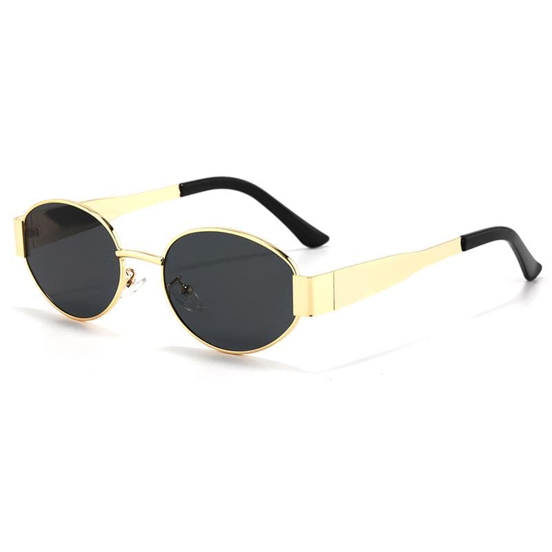 Small Metal Frame Oval Sunglasses For Women Designer Luxury Shades UV400 Vintage Eyewear Fashion Sun Glasses