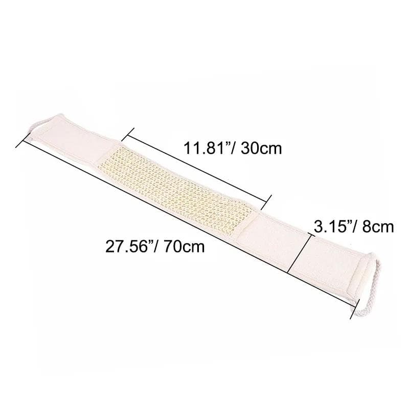 Natural Loofah Back Scrubber Exfoliating Massage Sponge Bath Shower Soft Unisex Body Skin Cleaning Tool Strap white