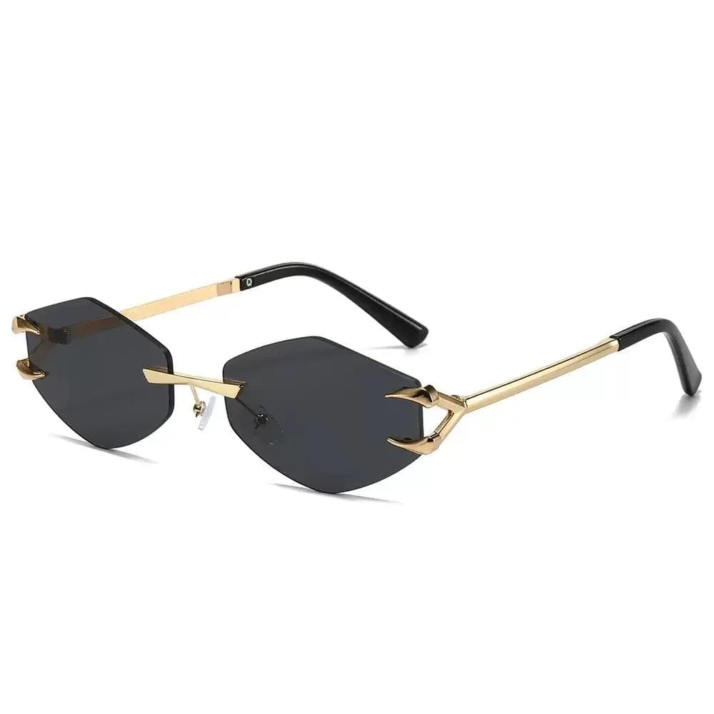 Womens Frameless Polygonal Sunglasses UV Protection Fashion Outdoor Travel Street Shades Glasses