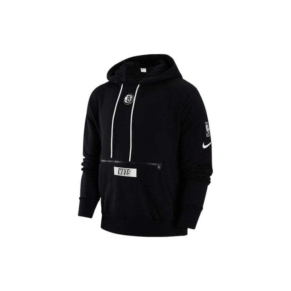 Nike Logo Print Fleece-Lined Hoodie With Drawstring And Long Sleeves Men Tops Black DR2298-010 S