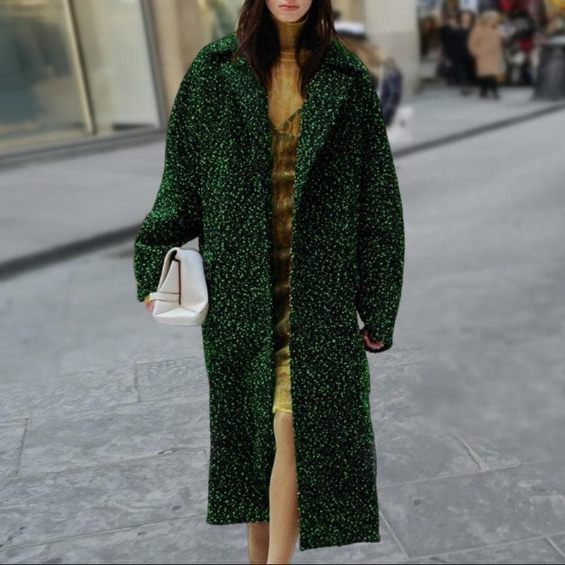 New Autumn and Winter Coat Double-breasted Trench Coat 2XL green