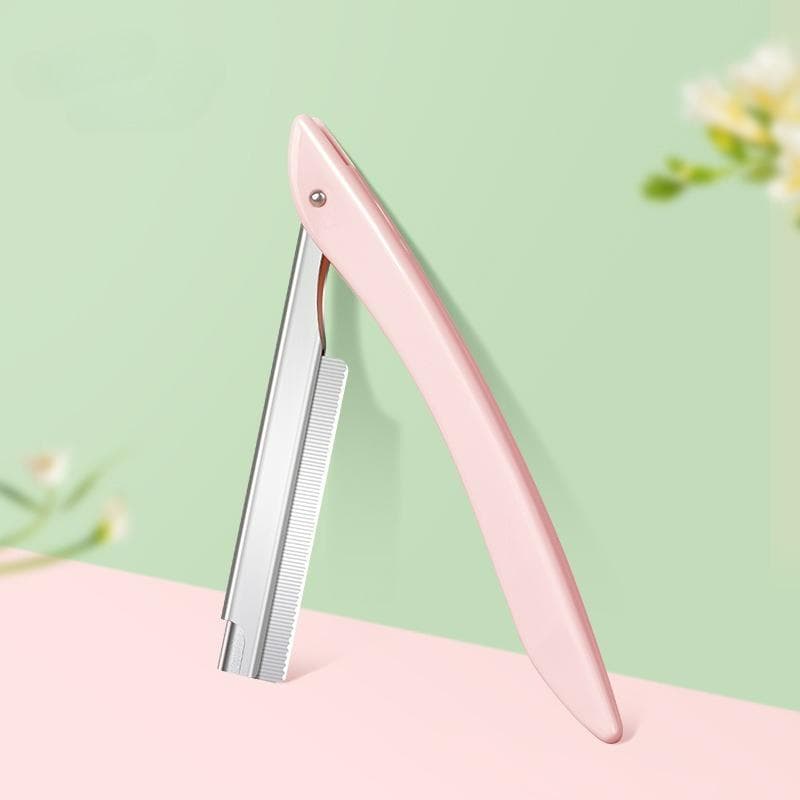 5Pcs Replaceable Stainless Steel Eyebrow Trimmer Blade And 1 Pink Eyebrow Razor Holder, Multipurpose Hair Removal Tool For Face Eyebrow For Women Men pink