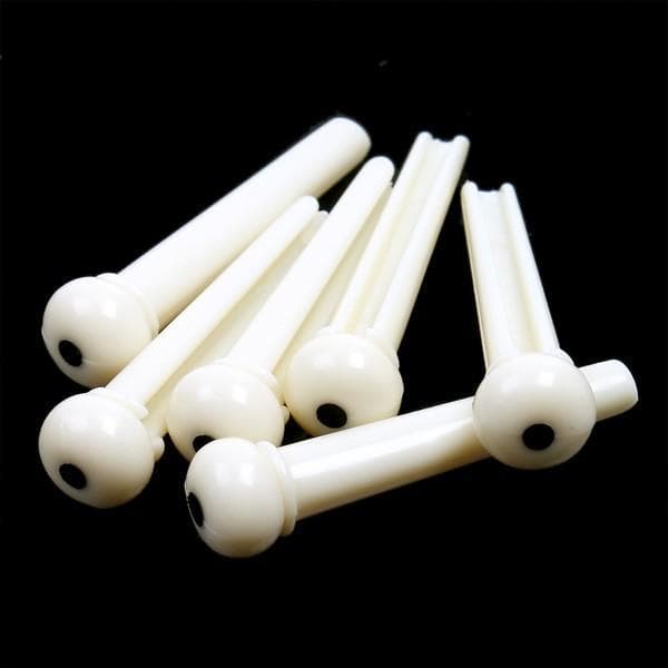 A Set of Folk Guitar Bone Bridge Pins Saddle Nut white