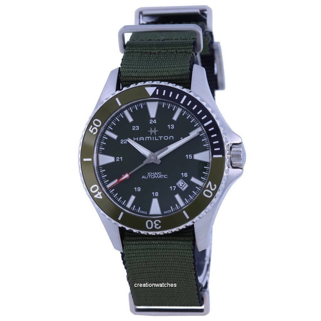 Hamilton Khaki Navy Scuba Green Dial Automatic H82375961 100M Mens Watch