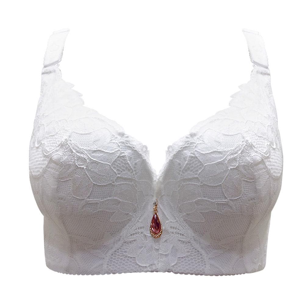 FallSweet Women Bras Push Up Lace Bra Sexy Plus Size Brassiere Comfort Underwear Female 34C white