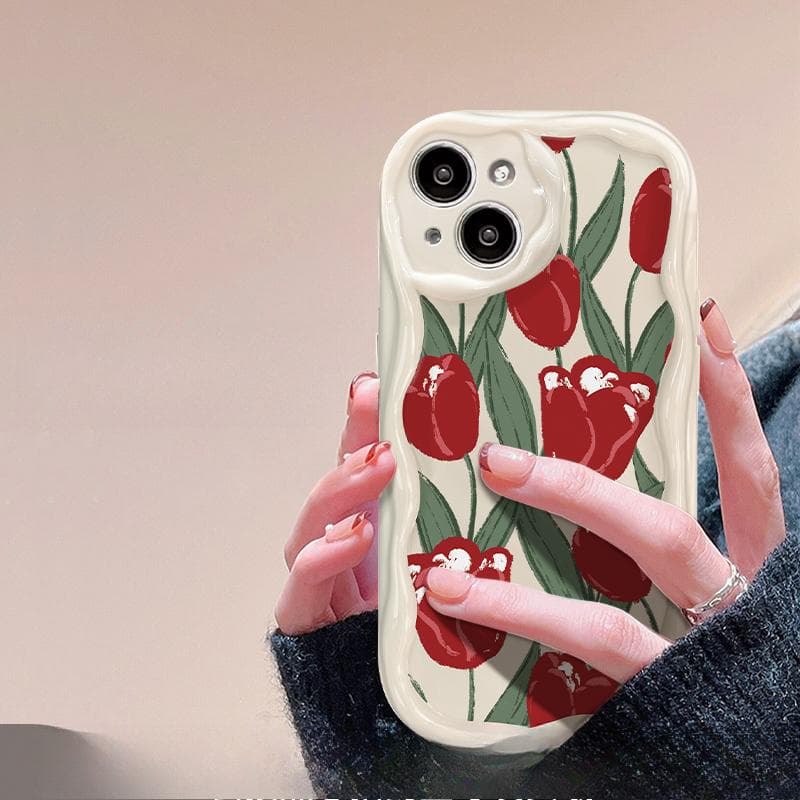 Applicable To Apple 15 Mobile Phone Case IPhone 14/13promax Tulip Bow 11/12 Silicone Anti-fall Xr iPhone 6s Plus