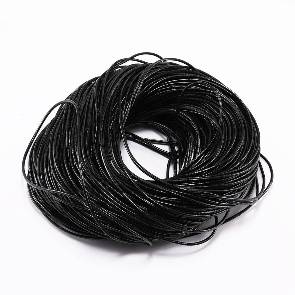 2-5m/lot 1.5 2 2.5 3 4 5 6mm 3 Color Genuine Cow Leather Round Thong Cord DIY Bracelet Findings Rope String For Jewelry Making 2.0mm x 5m