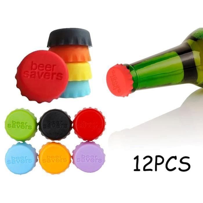 Bouchons de Bouteille - Non spécifié - Rond en Silicone - 12 pièces - Couleurs variées - Gardent la fraîcheur