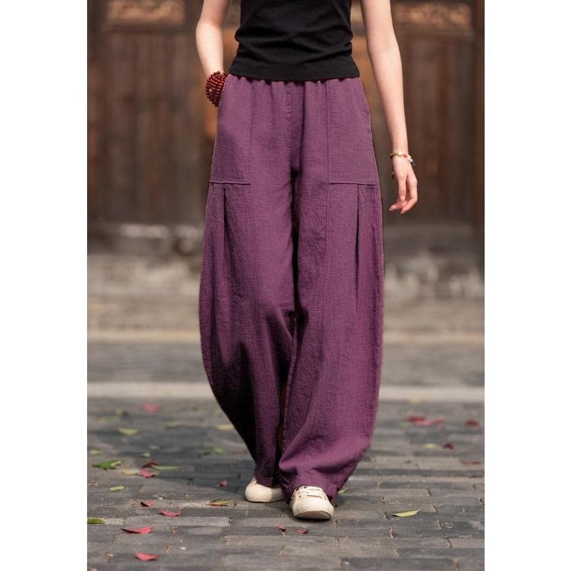 Japanese Plus Size Spring and Autumn Cotton and Linen Loose Casual Bloomers Women XL imperial