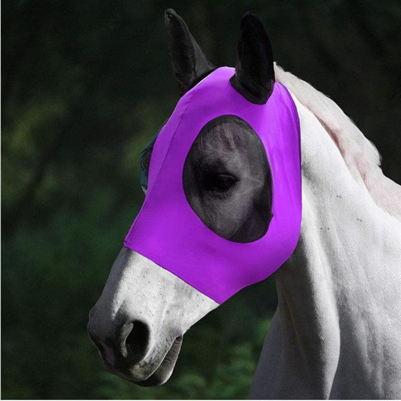 1Pcs Horse Mask Mosquito Fly Breathable Stretch Resistant Elastic Equestrian Supplies Riding Equipment blue
