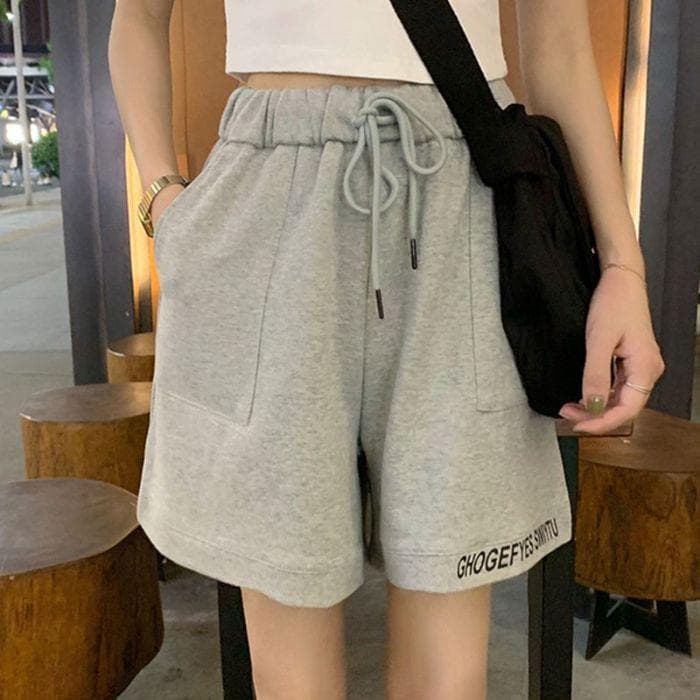 Sports Shorts for Women Summer Casual Students High Waist Mid-sleeved Jogging Loose Five-point Pants XXL