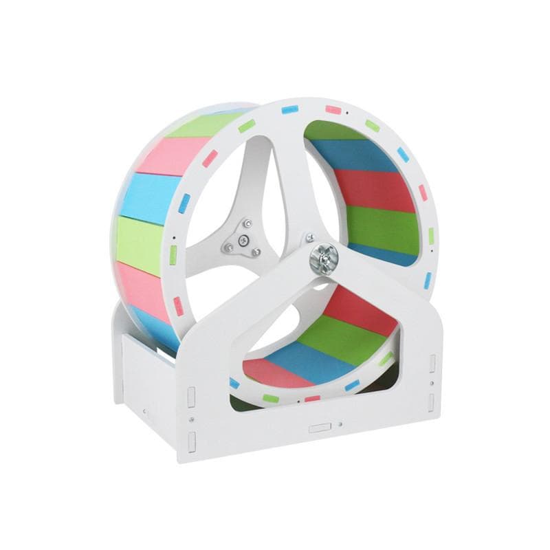 Hamster Wheel PVC Wood Plastic Board Silent Hamster Exercise Wheel with Stand for Hedgehog Hamster Diameter 24cm/9.4in