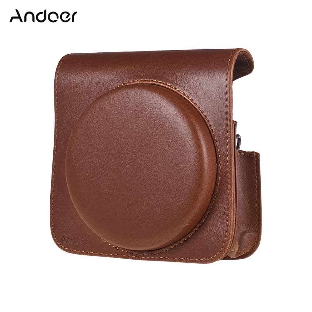 Protective Case PU Leather Bag with Adjustable Strap for Fujifilm Instax Square SQ6 Instant brown