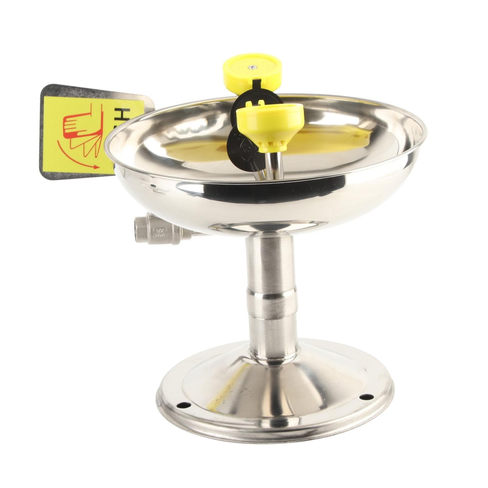 Eye Wash Station Dual Nozzle Push Handle 304 Stainless Steel Desktop Emergency Eye Washer for