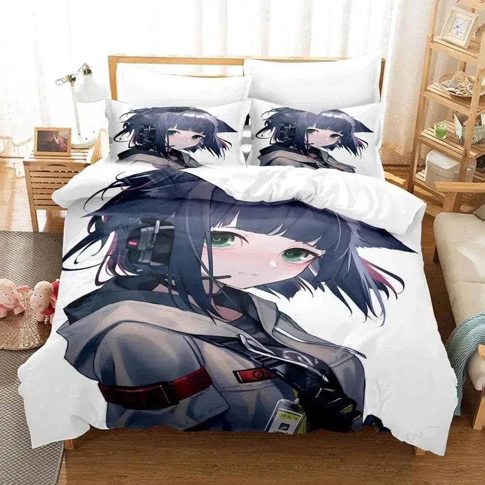 3D Anime Arknights Bedding Set,Duvet Cover Comforter Bed Set Quilt Cover Pillowcase,King Queen Twin Size Boys Girls Adultse 135X200cm-2pcs