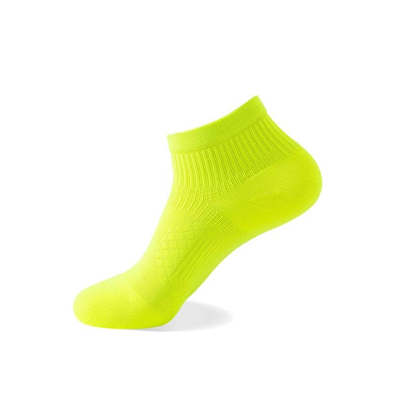 Cycling Socks Running Spring Mesh Anti-odour Boat Socks Solid Colour Couple Socks Short Casual Sports Socks women fluorescent yellow