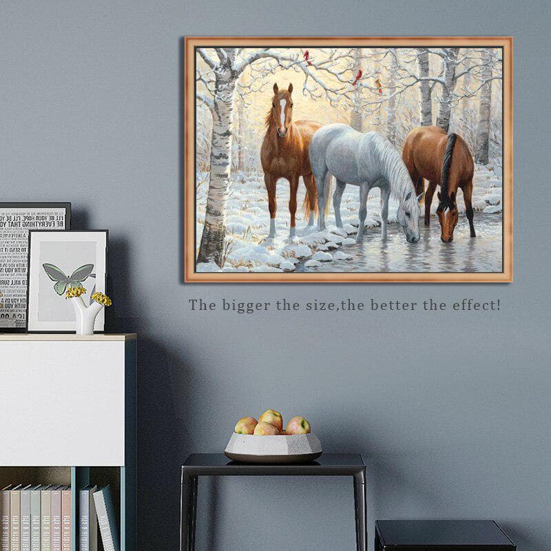 Diamond Embroidery Horse Handmade Diamond Painting Needlework Mosaic Cross Stitch Home Decor 20X30CM