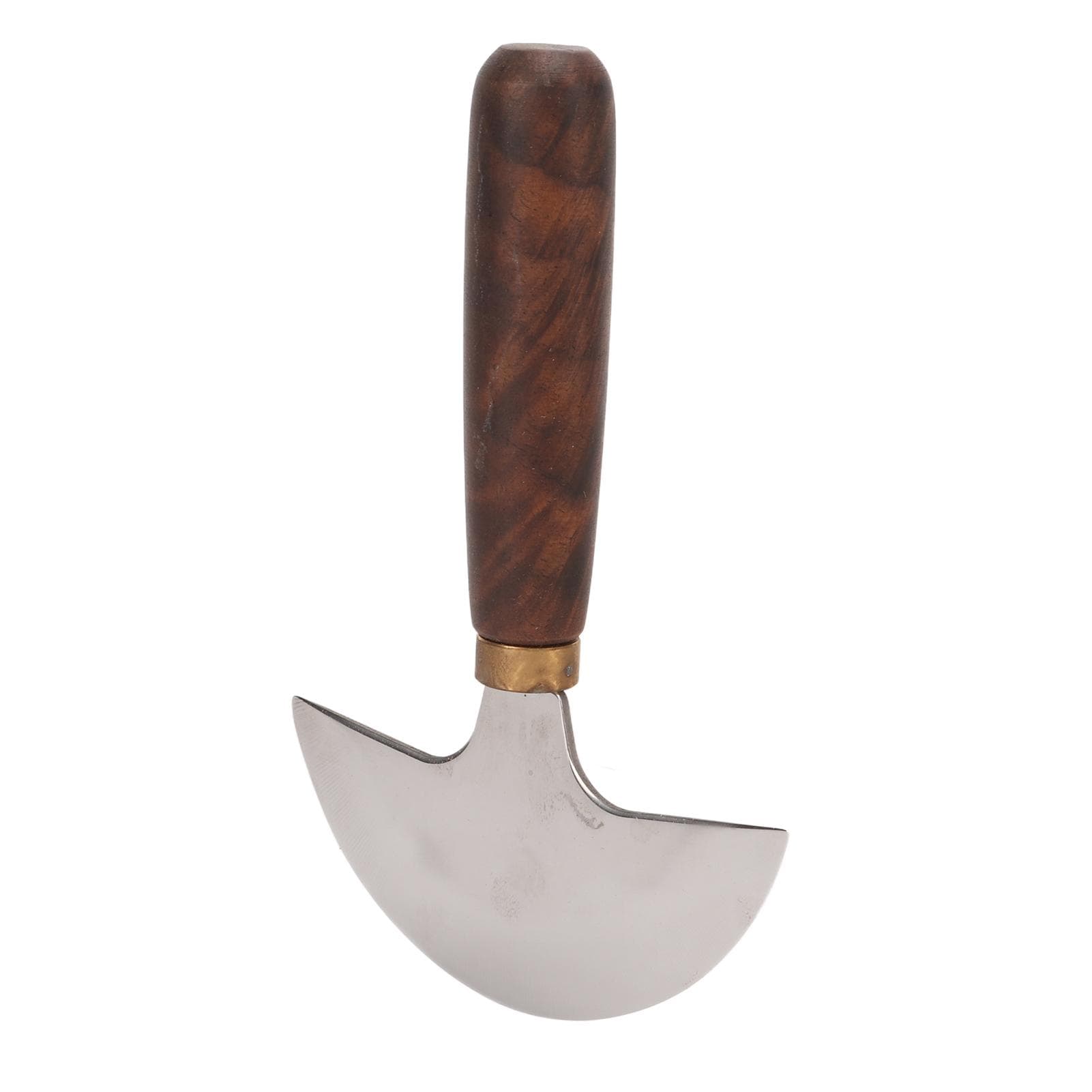 Leather Round Head Knife Walnut Wooden Handle Large Double Sided Edge Hand Made DIY Leather Leather
