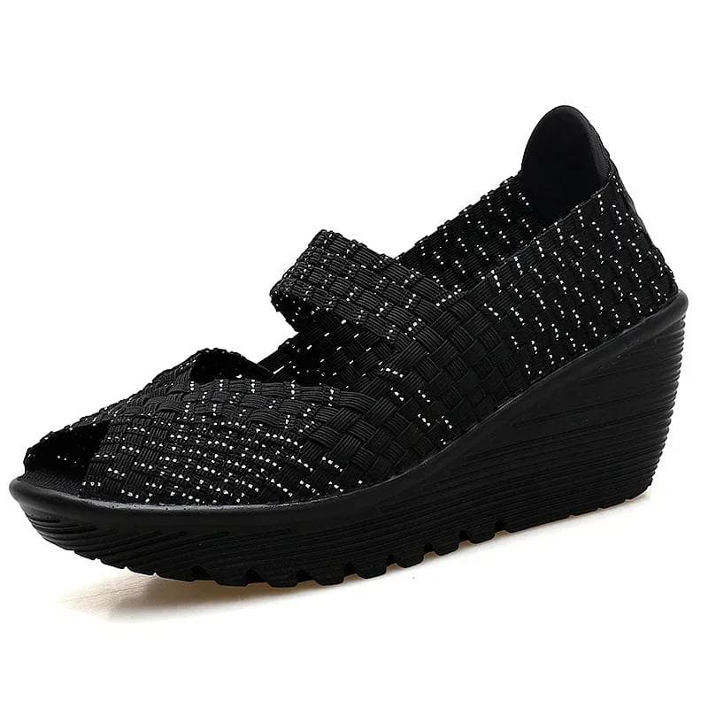 Wedge Platform Weave Sandals Fashion Peep Toe Comforty Breathable Mom Shoes Female Casual Thick Bottom Sandalias Mujer 2024 38