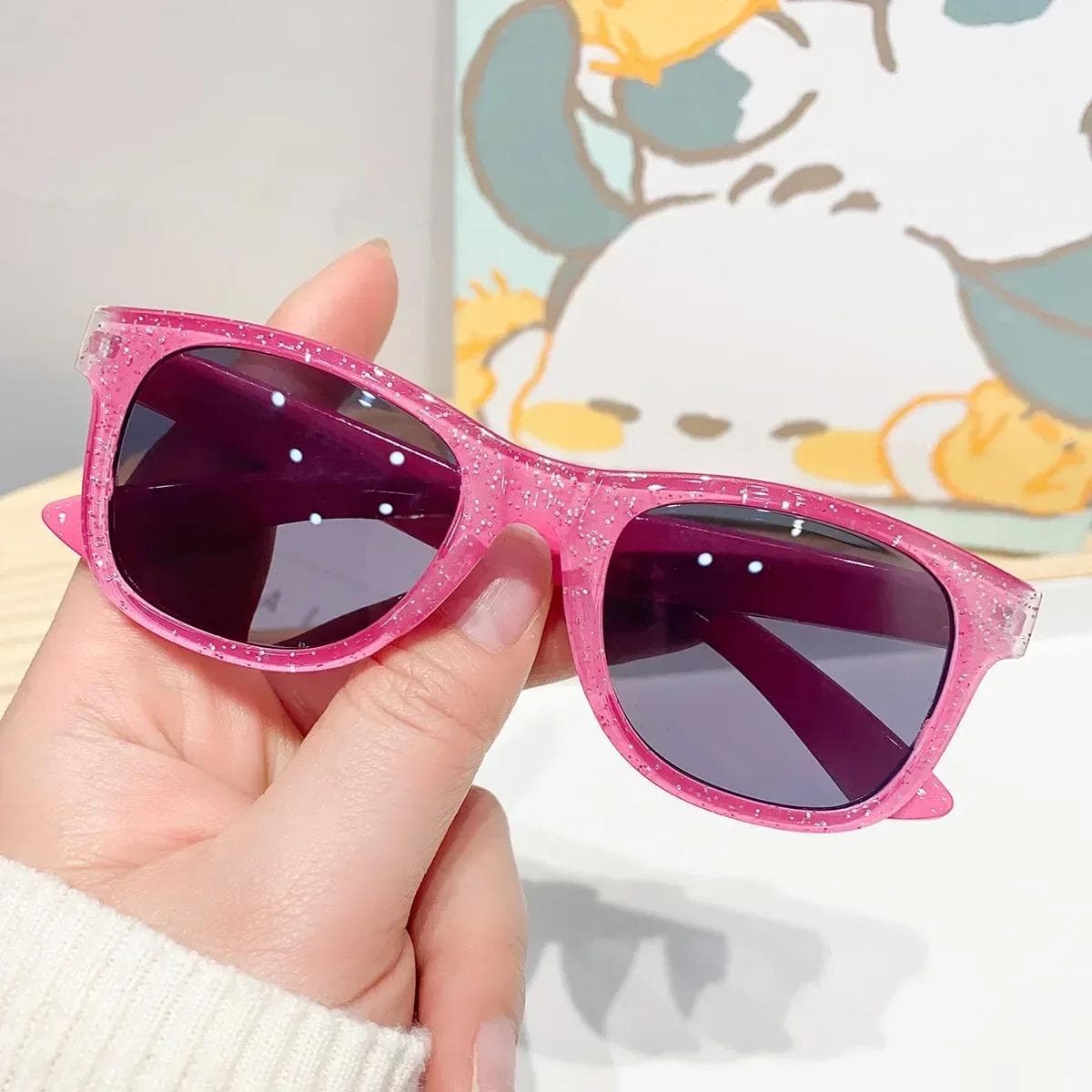 Cool Kids Colorful Sunglasses Shiny Square Frame Trendy Fashion Girls Sun Glasses Cute Eyewear UV Protection Lentes De Sol