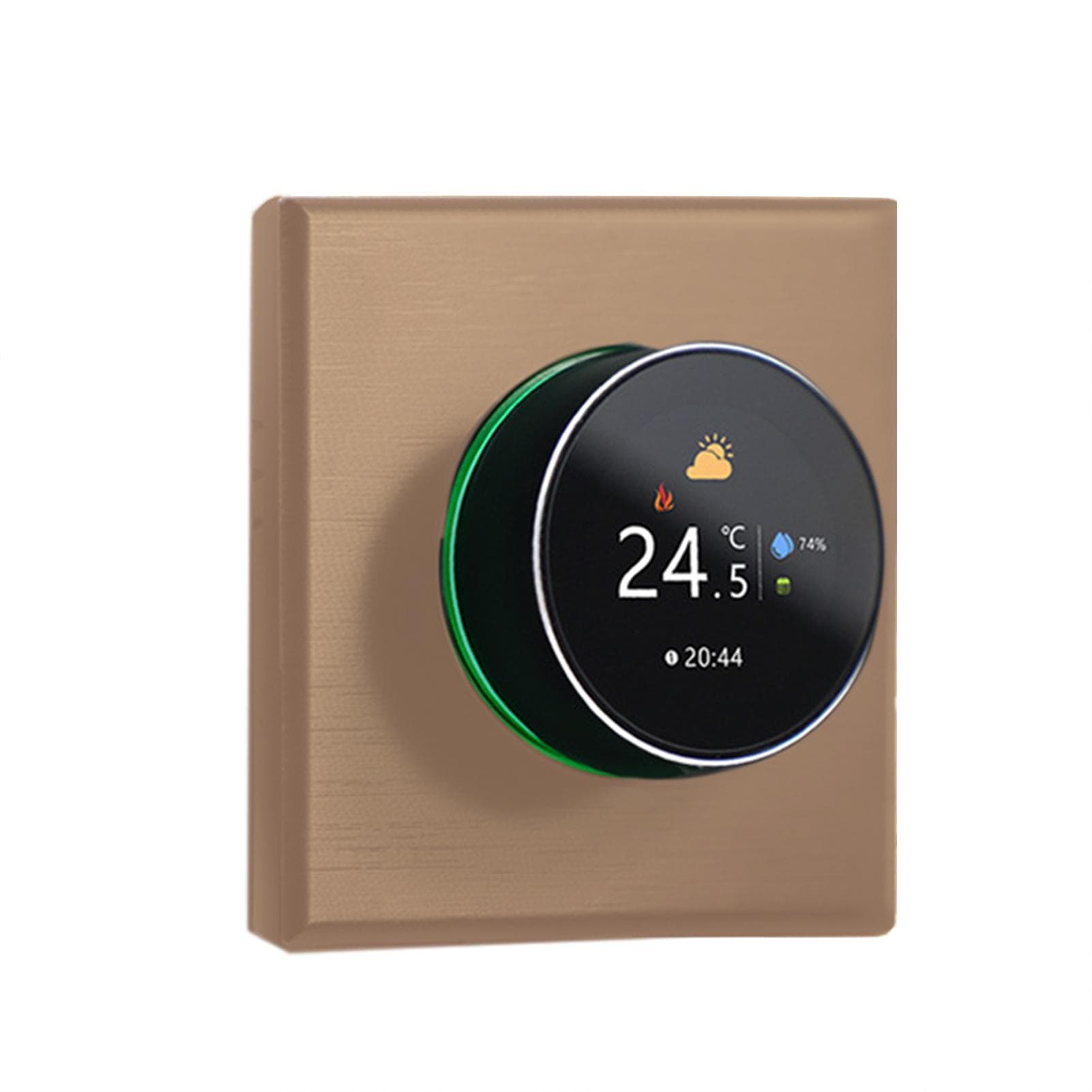 WiFi Smart Thermostat Color Screen Rotary Heating Thermostat with BacklightTemperatureSensorTime Boiler gold