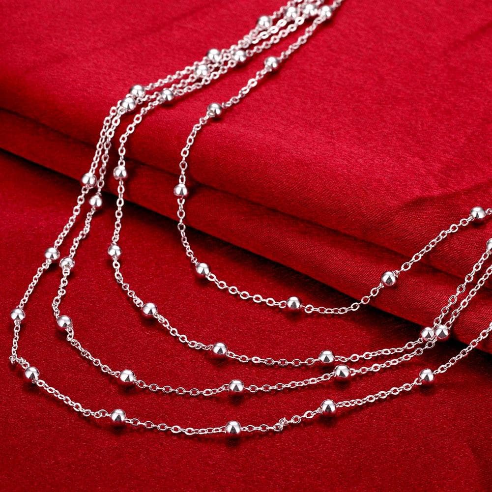 925 Sterling Silver Multi Chain 18 Inch Necklace 45cm