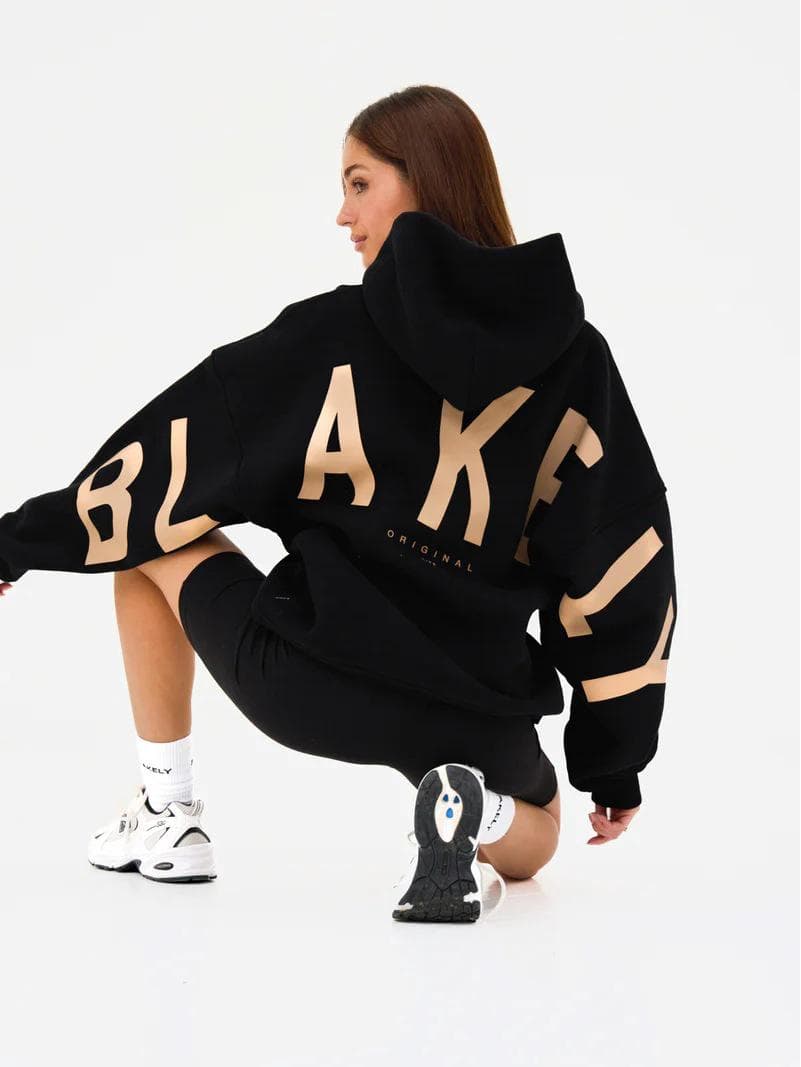 2025 Unisex TK Hooded Sweatshirt with Large Letter Print - Fashionable Autumn Style for Men and Women L