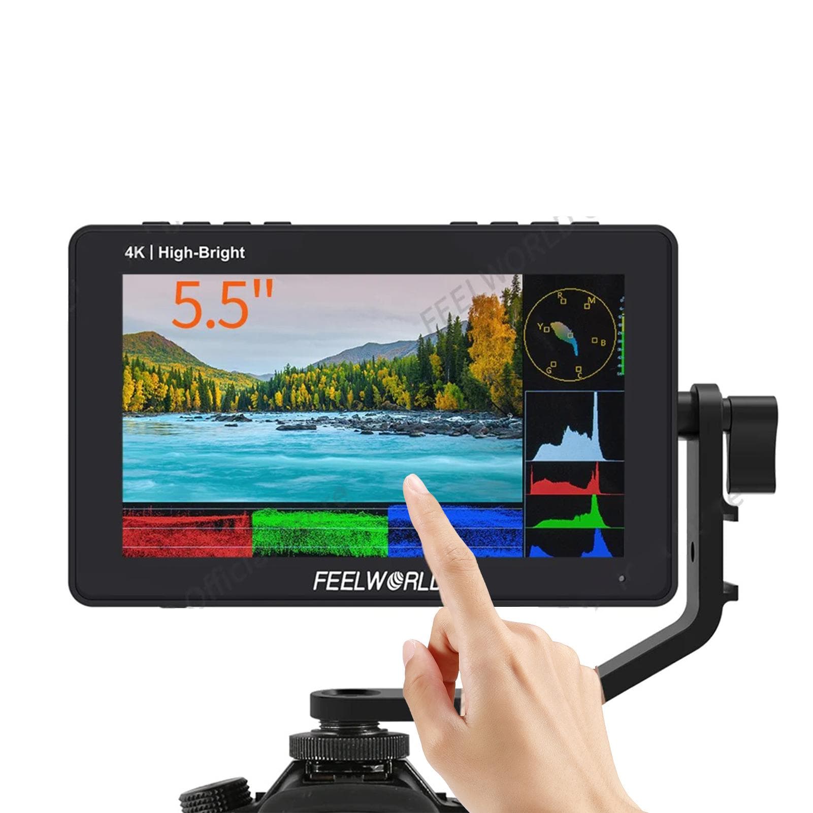 FEELWORLD F5 PRO X 5.5-Inch IPS Monitor 1600nit Video Panel 1920*1080px Touch Control 4K UHD Input black