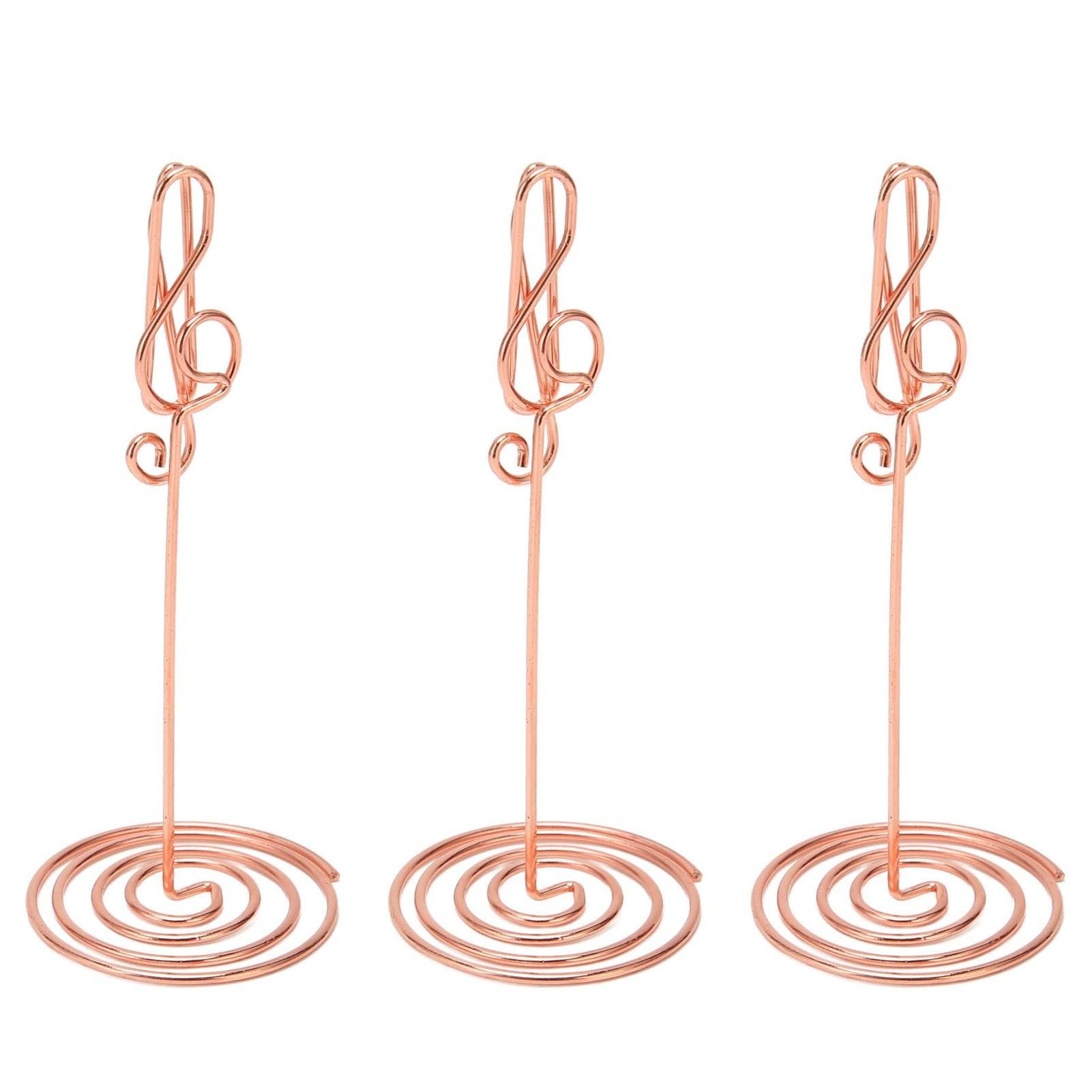 10Pcs Table Number Stands Stable Base Electroplated Metal Rose Gold Place Card Holder for Wedding