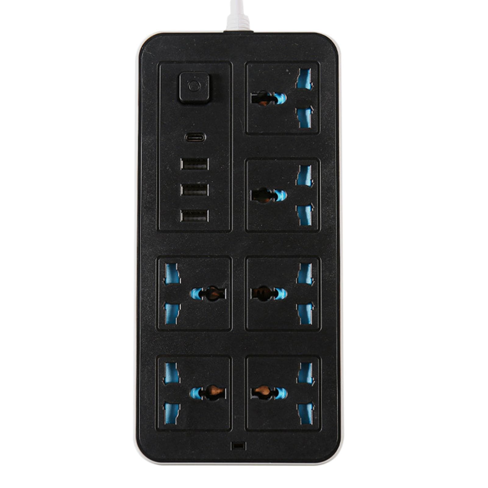 Smart Power Strip with 6 Surge Protection Outlets, 3 USB Ports and 1 TypeC Port Multiport Smart UK Plug black white