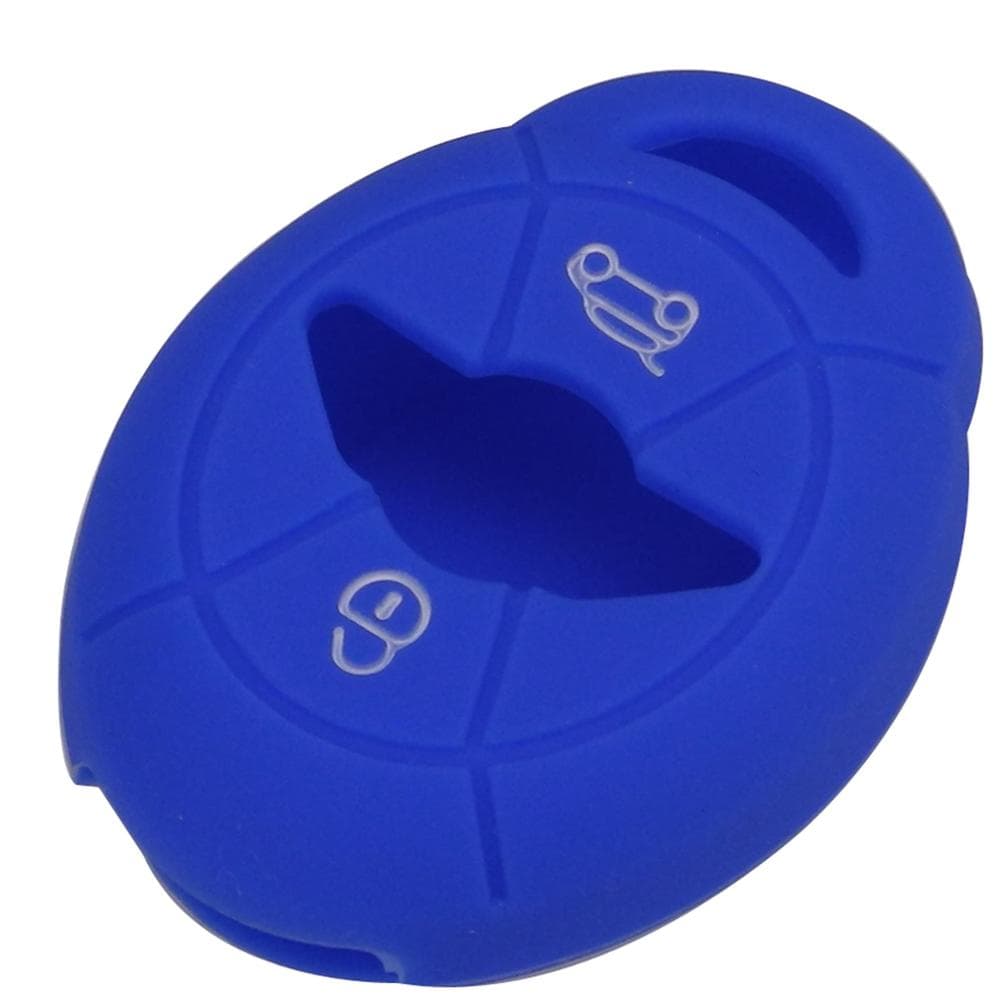 jingyuqin Remote Silicone 2 Buttons Car Key Case Cover For BMW Mini R50 R53 EWS Cooper Fob dark blue