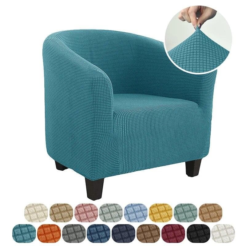 Club Chair Cover Stretch Tub Chair Slipcover Solid Color Sofa Cover Polar Fleece Couch Covers for Study Bar Counter Living Room 1pcs
