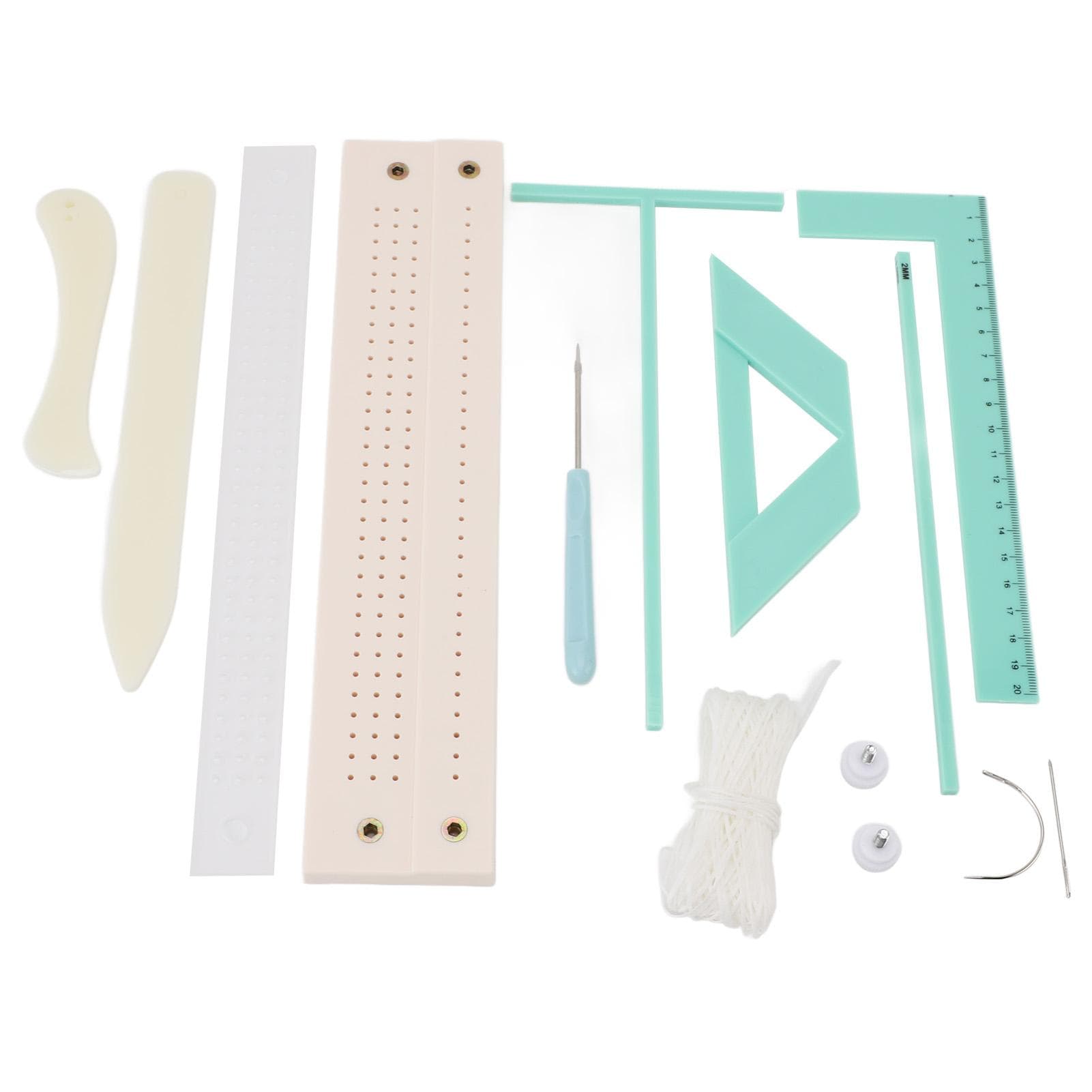 Book Binding Punch Guide Set Diary Album Cover Making Positioning Ruler Punching Needle Bookbinding